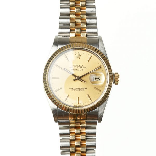 Rolex Datejust two-tone 16013 champagne dial watch